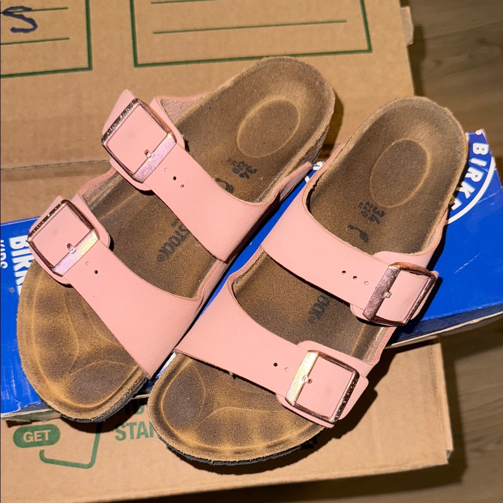 Birkenstock Kids Pink Double Buckle Sandals